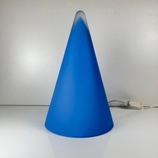 Lampe de table Teepee XXL SCE Habitat bleue – verre dépoli design 1980 vintage