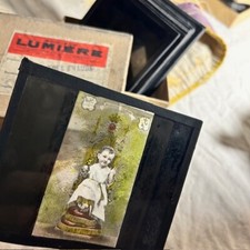 PLAQUES DE VERRE DIAPOSITIVE LANTERNE RELIGION COULEUR  TABLEAU PHOTO LUMIERE