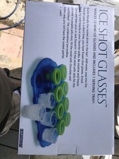 Ice Shot Glass Kit - 12 Mini Shot Glass Molds with Serving Tray