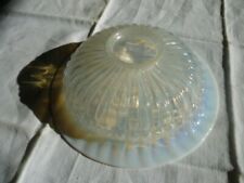 LUSTRE ABAT JOUR TULIPE VERRE OPALESCENT VASELINE GLASS ART NOUVEAU ART DECO