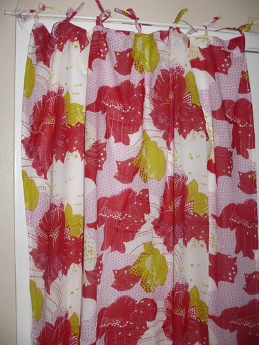Karma living curtain red - curtain, white