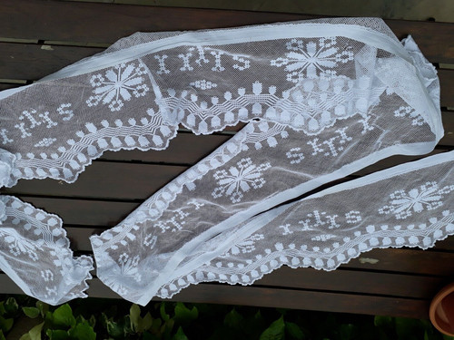 Volant dentelle filet brodé - volant,