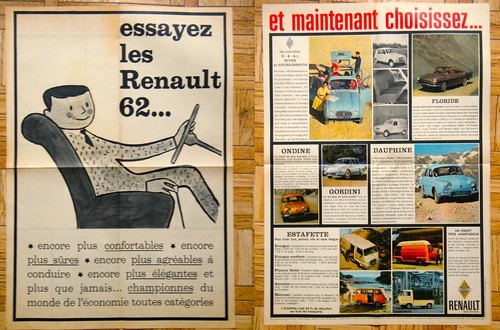 Renault 1962 affiche - renault,