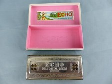 HOHNER THE ECHO , harmonica BELL METAL REEDS REGISTERED GERMANY + boite tbé