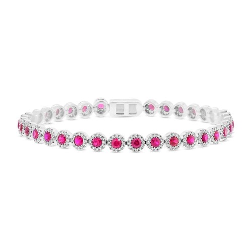 14k blanc rubis diamant - blanc,