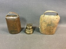 Lot de 3 cloches de collier de vaches vintage déco montagne Savoie chalet