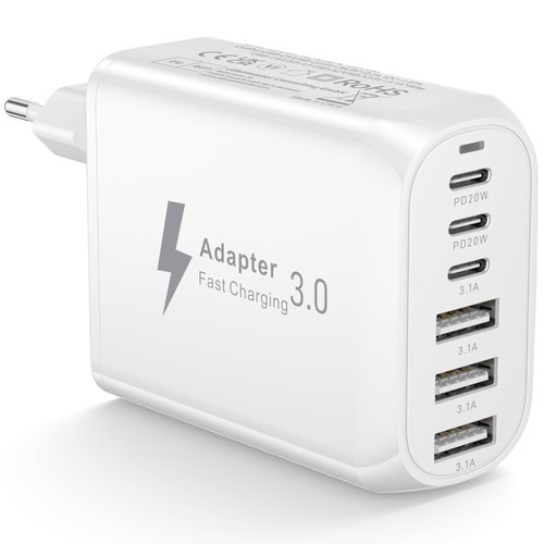 Chargeur usb 60w 6 - c, ports