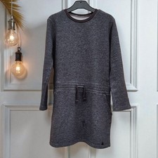 Robe fille 10 ans Hiver Little Eleven Paris gris chiné en coton