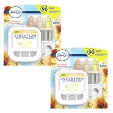 2 X Febreze 3 Volution Prises de Parfum Doré Orchidée Avec Nachfüllflakons