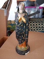 Statue ancienne en plâtre Vierge XIXème Second Empire