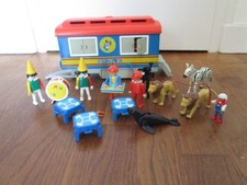 LOT PLAYMOBIL CIRCUS CIRQUE LA ROULOTTE DES CLOWNS 3477 PERSONNAGES ACCESSOIRES