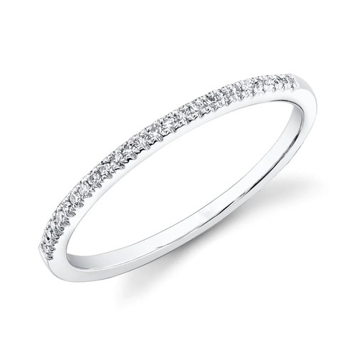 14k blanc diamant bande 5 - bande, 1.5