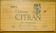 Château CITRAN 2001 Haut Médoc Cru Bourgeois ESTAMPE Vin Bordeaux Façade Caisse