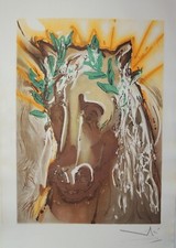 Salvador DALI - Les Chevaux  Lithographie signée - Le cheval du printemps