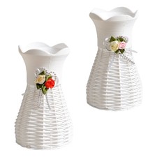  2pcs Artistic Home Vase Flower Container Decor Home Vase en plastique (style