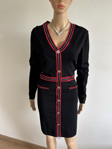 Robe pull noire rouge - noire,