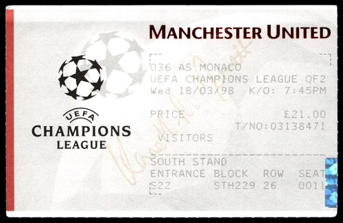 Ticket 1998 manchester - 1998, united
