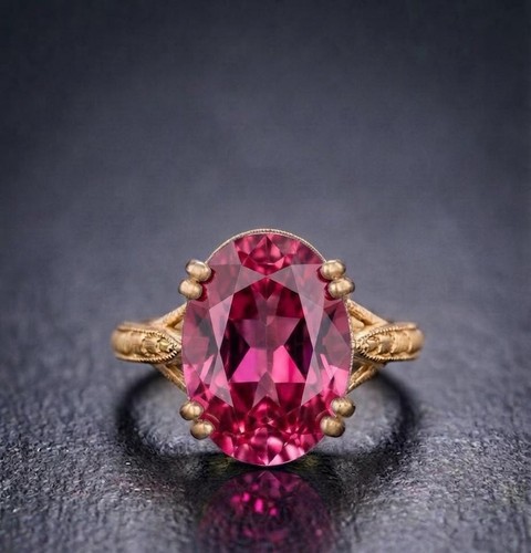 Bague tourmaline rose - , coupe