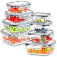 Boîte Alimentaire Hermétique Verre Borosilicate Lot 8 Carré Rectangulaire