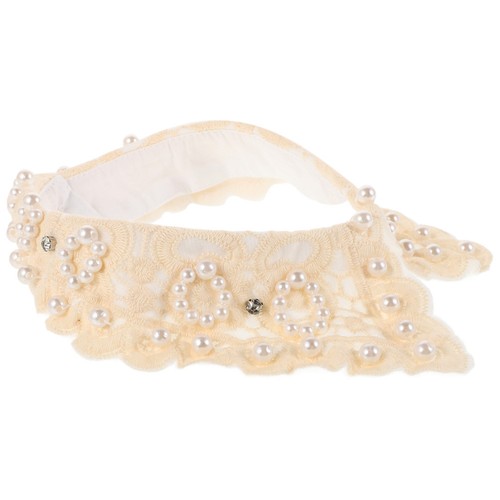 Col chemise fausse perle - de,