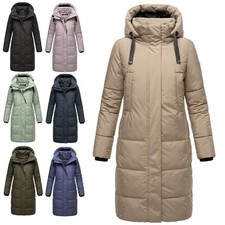 Marikoo Femmes Hiver Manteau Matelassé Veste Parka Recyclé Chaud Capuche LARYAA