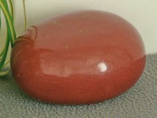 ANCIEN CÉRAMIQUE ÉMAILLÉE PRESSE PAPIER GALET PIERRE SANG DE BOEUF À IDENTIFIER