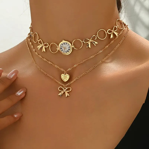 Chaîne or montre femme - en,