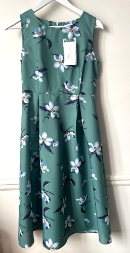 Robe vert motif fleur - robe,