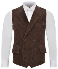 Gilet En Agneau Suédé Marron