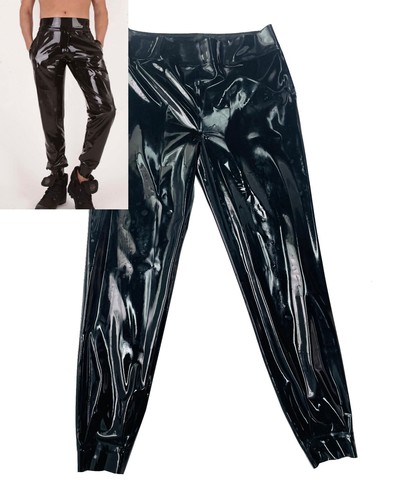 Latex trousers high - , with