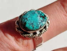 5,41g Bague Turquoise du Tibet argent taille 54