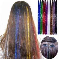 100 Mèches D'extensions De Cheveux Holographiques Scintillantes Pour Femme /