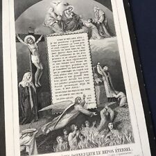 Avis Décès 1892 Marie Voix Saint Calais Image Pieuse Anges Holy Card Santino