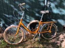 VELO PLIABLE PEUGEOT 1972 ORANGE  RC JUNIOR WEEK-END TBEG PNEU CABLE GAINE NEUFS