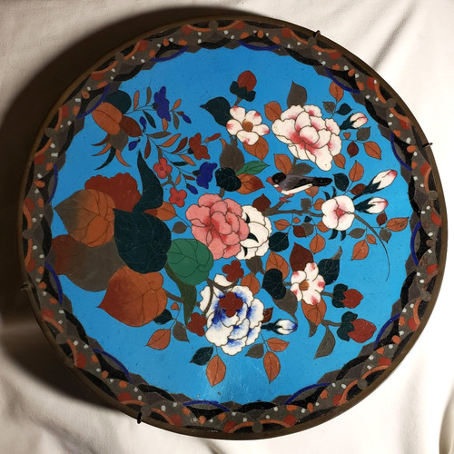 Plat xixème email cloisonné - xixème,