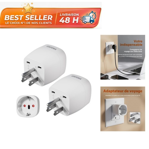 Adaptateur prise france vers - prise,