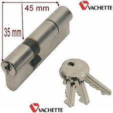 VACHETTE,Cylindre Sécurité,Sureté, 80 mm ,3 Clés,,35-45 mm,Canon,Barillet,Verrou