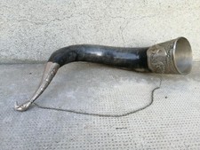 Ancienne corne boire ? métal argenté antique drinking? Horn silverplate 