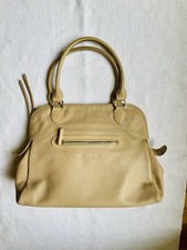 Sac à main beige/camel en cuir grainé Longchamp en très bon état