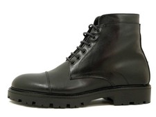 Bottines Pour Homme En Cuir Noir Fabriquées En Italie