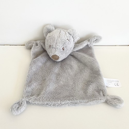 Doudou ours plat gris nez - plat,