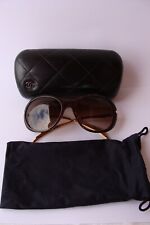 Magnifiques Lunettes de soleil CHANEL branche plaqué or Chanel sunglasses women