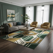 Tapis moderne laine verte - tapis,