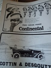 COTTIN DESGOUTTES +  CONTINENTAL par MICH publicité papier ILLUSTRATION 1914 col