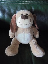 Doudou Peluche Nicotoy Chien  Qui Aboie Beige Ecru Oreilles Marron 31 cm