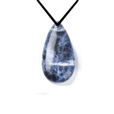 Pendentif Sodalite 4cm en pierre Naturelle, Collier Homme ou Femme Cordon offert