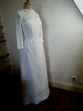 Robe de mariée dentelle guipure T36 VINTAGE 50 60 lace wedding dress sz XS