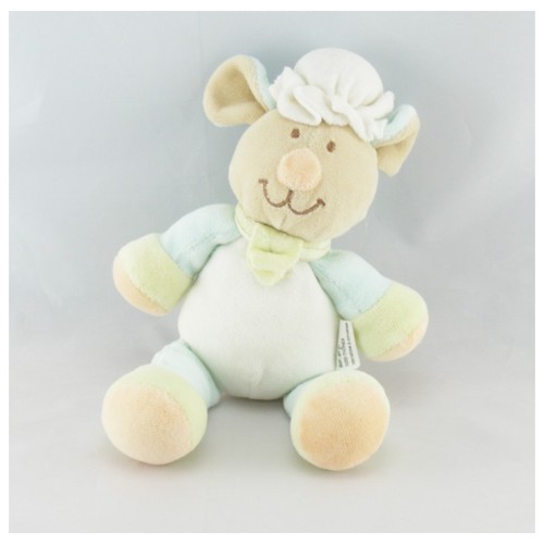 Doudou souris blanche bleu