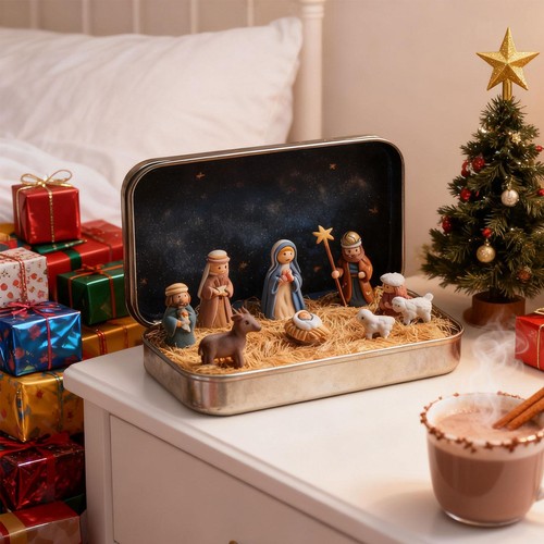 Mini crèche noël scène - de,