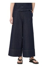 HUMILITY Pantalon Femme Jeans Bleu Foncé Palazzo 7/8 SOPHIO-D 100% Coton